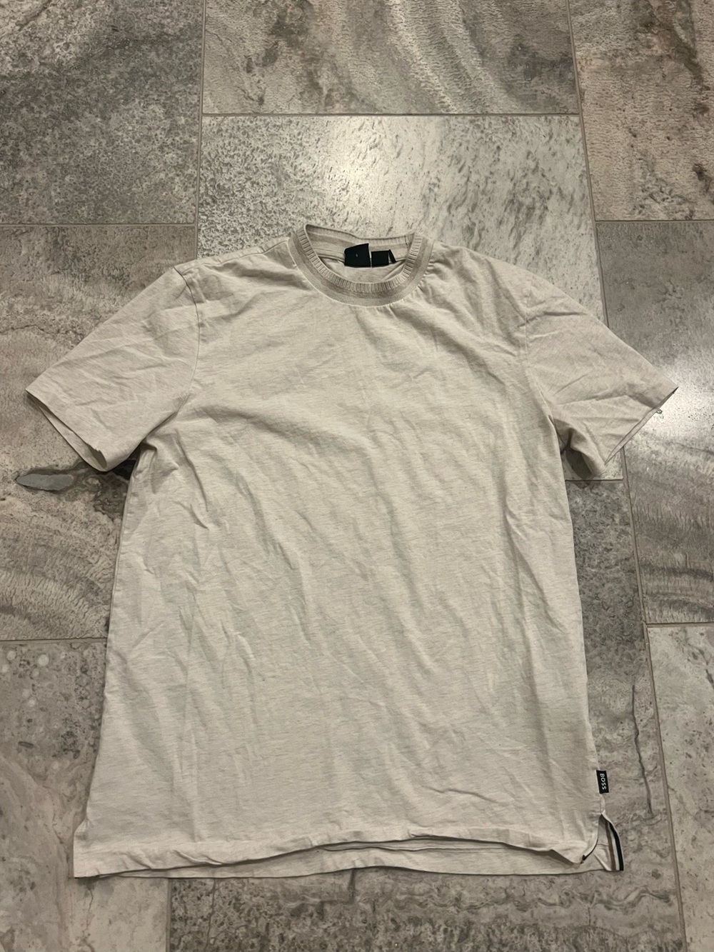 Boss Men's Crewneck Tee in Light Beige
